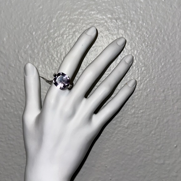 PIANEGONDA .925 silver amethyst rectangle statement cocktail designer ring 7 - Picture 3 of 10